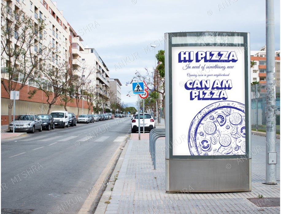 CanAm Pizza street advertising panel