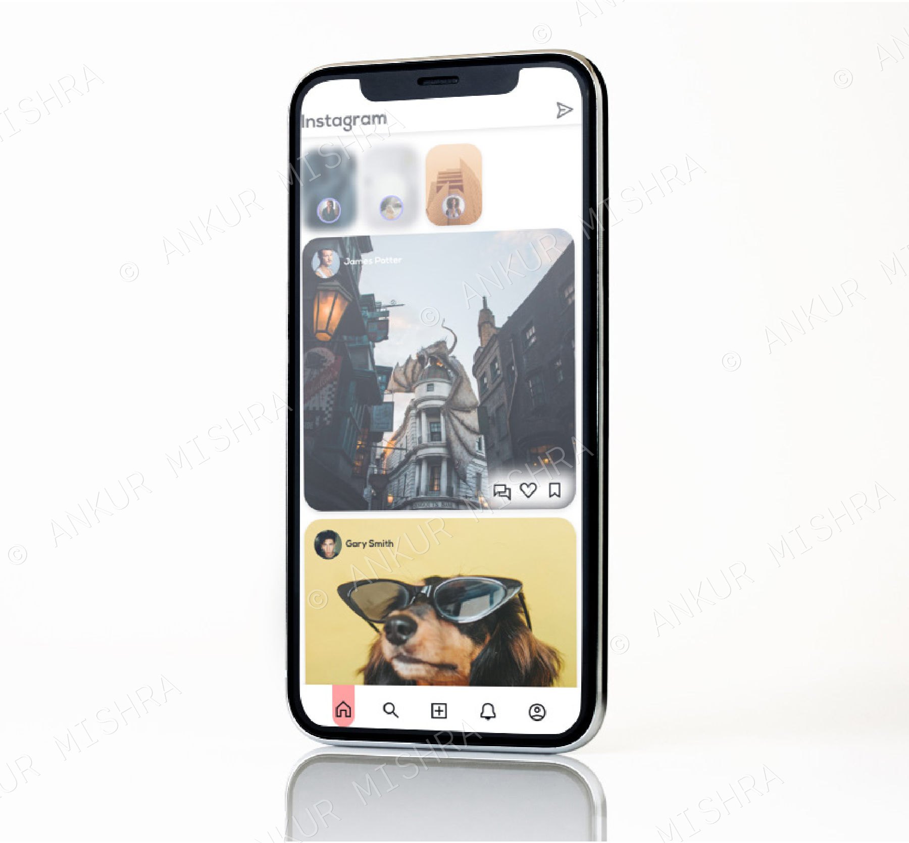 Redesigned Instagram feed on a phone