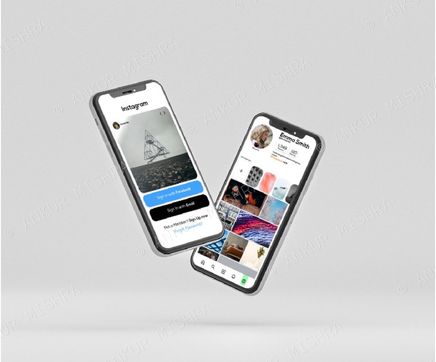 Two phones showing redesigned Instagram screens