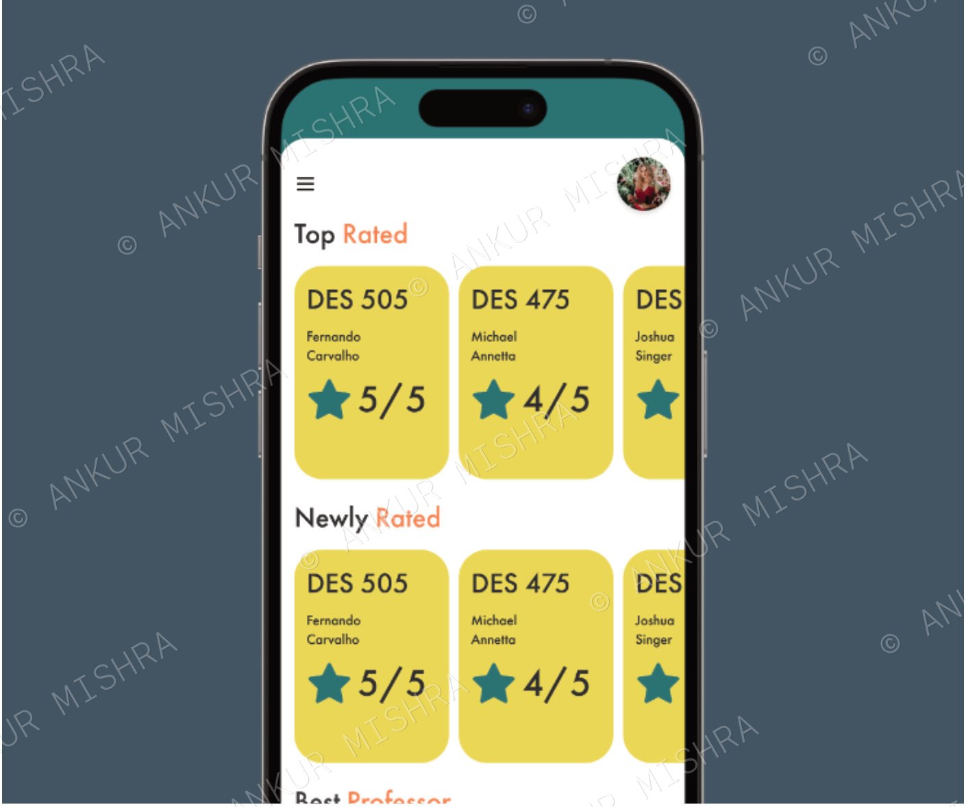 Peer app mentor list screens