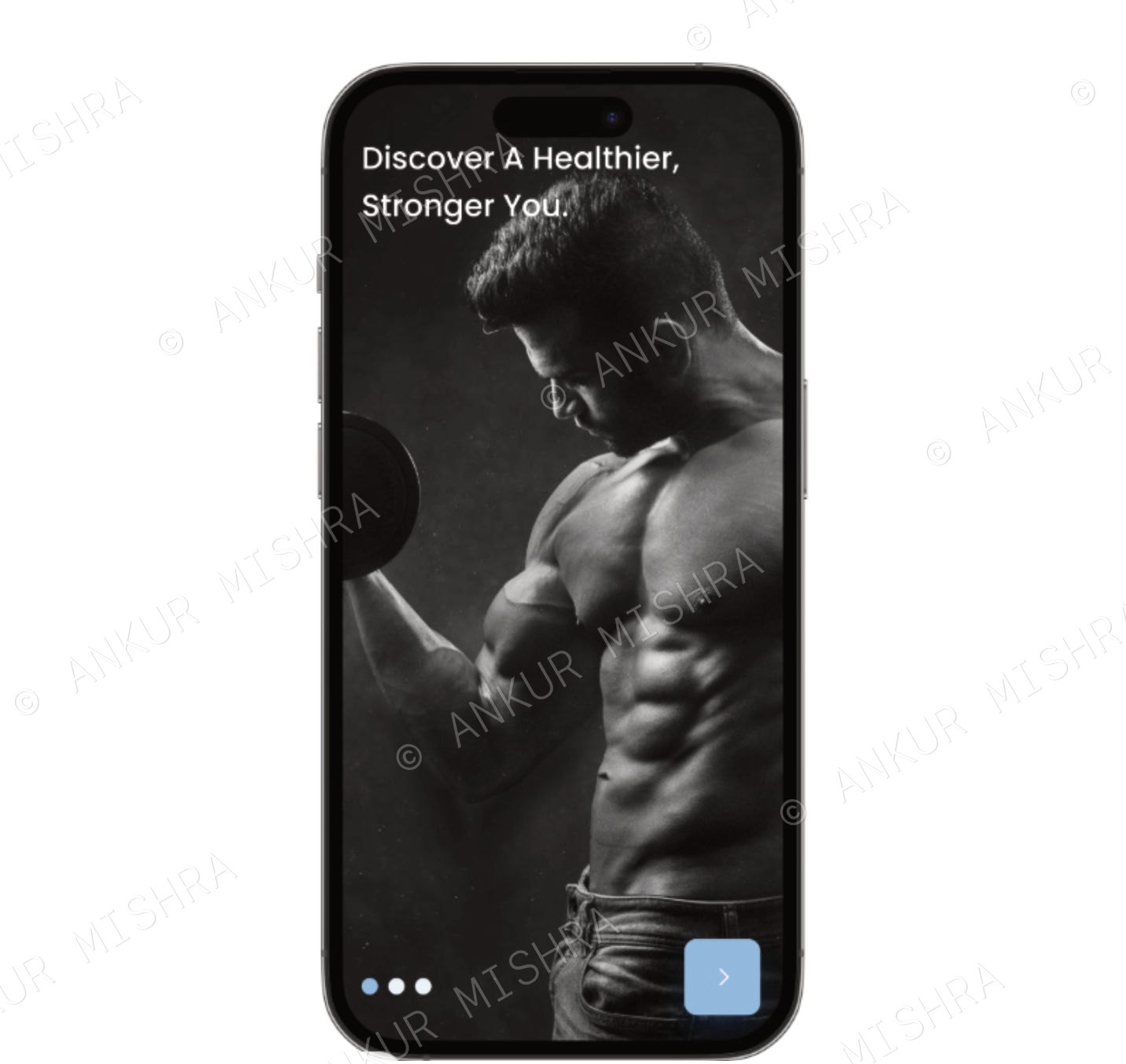 FitFocus onboarding screen on a phone